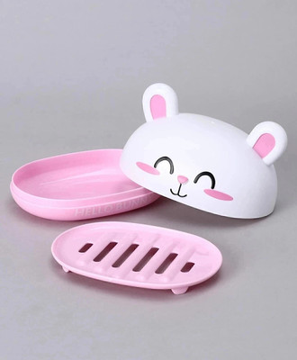 Flywind Soap Holder Travel Soap Container with Lid Portable Bar Soap Holder(Light Pink)