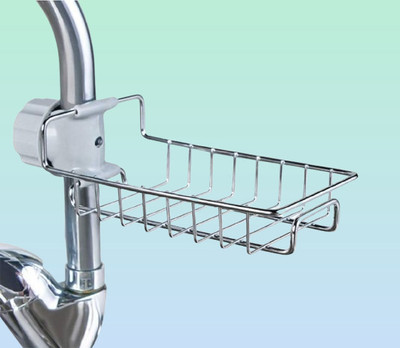 Privona Sink Caddy to hold Cleaning Sponge as well as Soap Holder(Silver)
