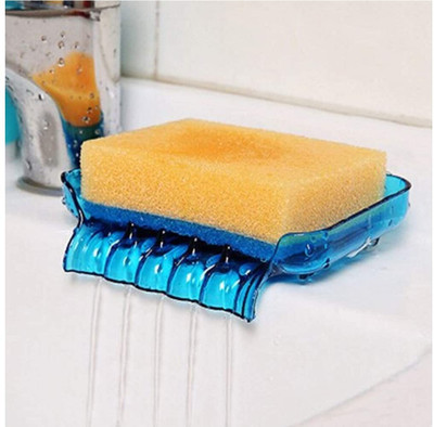 BloomiX Waterfall Soap Holder Tray Drain Draining Bath Shower Soap Box Sponge Drainage(Multicolor)