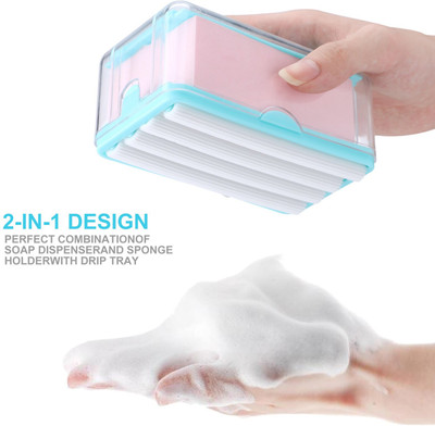 SATSUN ENTERPRISE Soap Roller Dispenser Portable Soap Dispenser with Roller and Drain(Clear Blur Transperant White)