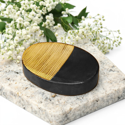 Usha Shriram Ceramic Soap Case Box For Bathroom, Soap Dish(Black)