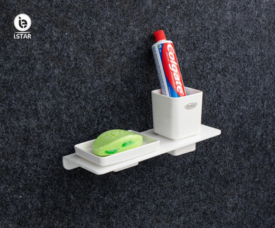 iSTAR Multipurpose Bathroom Toothbrush Holder/Shelf/Rack/Tumbler Holder/Shop Dish/Bathroom Accessories - Pack of 1(White)