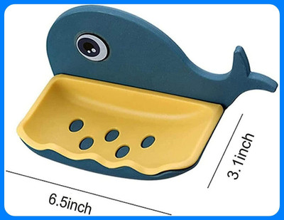 SJK (PACK OF 2)Fish Shape Cute Adhesive Waterproof Wall Mounted Soap Dish(Multicolor)