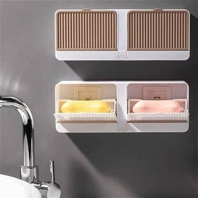 M Y Double Bar Soap Dish with Drainage Box, Soap Saver for Shower(Multicolor)