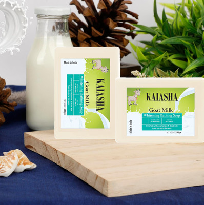 KAIASHA Goat Milk Soap &For Skin Whitening & Natural Soap Body, Face Soap For Dry Skin,(2 x 150 g)