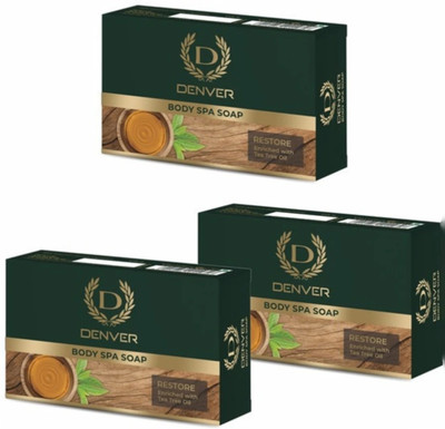DENVER Restore Tea Tree Body Spa Soap - 125GM Each (Pack of 3)(3 x 125 g)