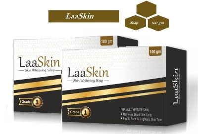 LaaSkin Skin Lightening Soap with Glutathione & Arbutin With Vitamin C & Vitamin E(2 x 100 g)