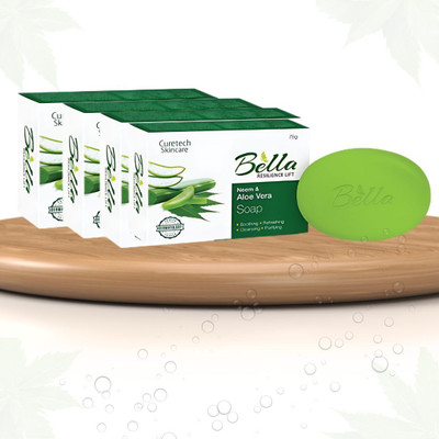 Velo E Bella Neem & Aloe Vera Soap | Antiseptic & Moisturizing Bar(4 x 75 g)