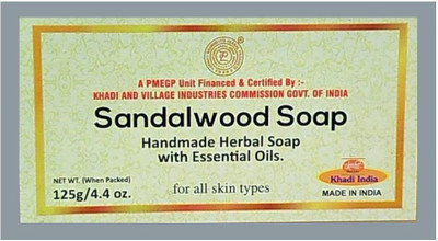 Parwati Gramudyog Herbal Products Natural Sandalwood Soap Handmade herbal soap with essential oils(3 x 125 g)