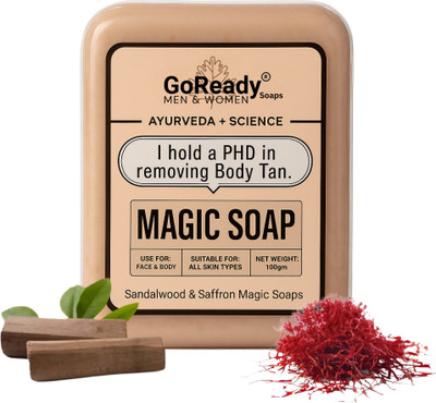 GoReady / Magic Soap SandalWood And Saffron for DeTan and Glowing Brightening Skin |(100 g)