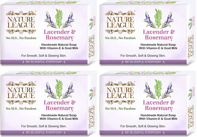 Nature League LAVENDER AND ROSEMARY Handcrafted Natural Soap(4 x 100 g)