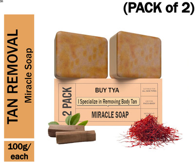 Buy TYA Sandalwood & Saffron Miracle Soap Bright Glow 2 Soap Combo(2 x 100 g)