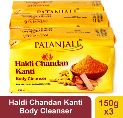 PATANJALI Haldi Chandan Body Cleanser, Hydrating & Refreshing skin(3 x 150 g)