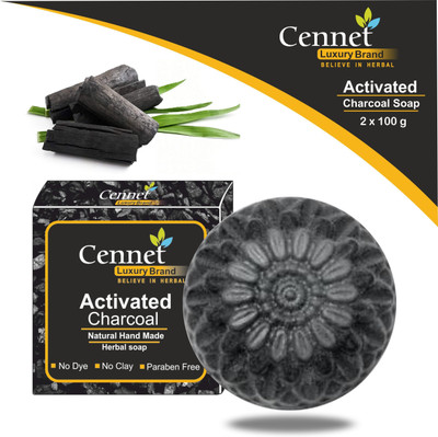 CENNET Natural Handmade Charcoal Soap for Men & Women72(5 x 100 g)