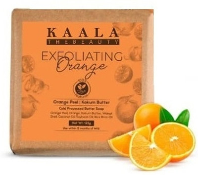 kaala the beauty Exfoliating Orange Soap – Refreshes skin and brightens with every wash pack of 1(100 g)
