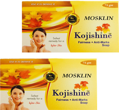 MOSKLIN KOJISHINE FAIRNESS SOAP FOR FAIRNESS & ANTI MARKS PACK OF 75gm x 2(2 x 75 g)