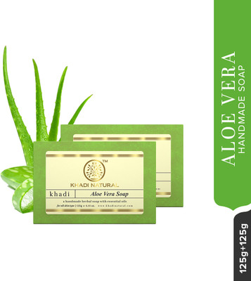 KHADI NATURAL Ayurvedic Aloevera Soap(2 x 125 g)