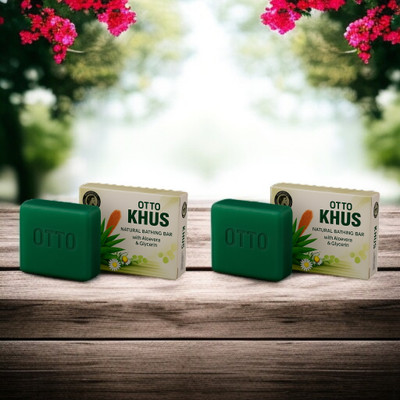 bbts HERBALLY MADE VETIVER OTTO KHUS SOAP WITH NATURAL EXTRACTS 75G 2 Pack(2 x 75 g)