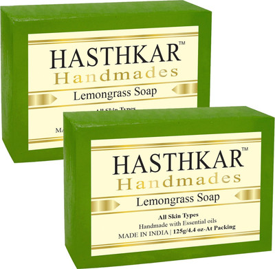 HASTHKAR Handmades Glycerine Lemon Grass Soap-125gm pack of 2(2 x 125 g)
