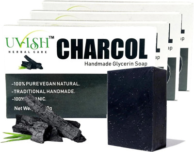 Uvish GLYCRIN CHARCOAL SOAP 100GM(4 x 100 g)