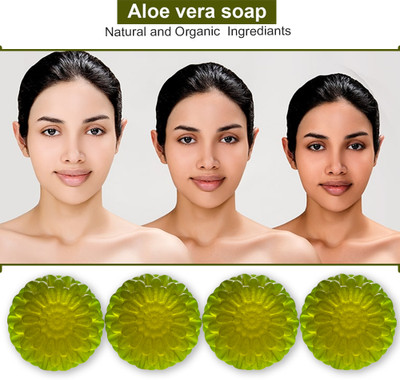 CHITAKSH Exfoliating Aloevera Soap for Smooth Skin (100GM) (PACK OF 4)(400 g)