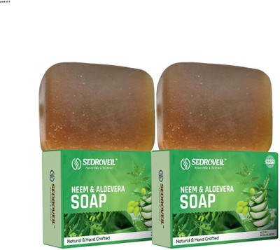 SEDROVEIL Neem & Aloevera Soap | Natural & Handcrafted Paraben-Free(2 x 95 g)