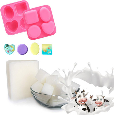 ZOVISU Pure And Natural Goat Milk Glyserine Melt And Soap Base Raw Material With Mop(500 g)