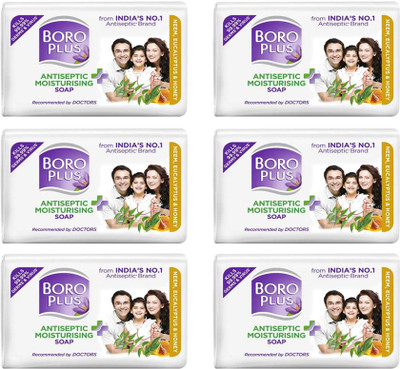 BOROPLUS Antiseptic Moisturising Bathing Soap With Neem, Eucalyptus & Honey (6X125g)(6 x 125 g)