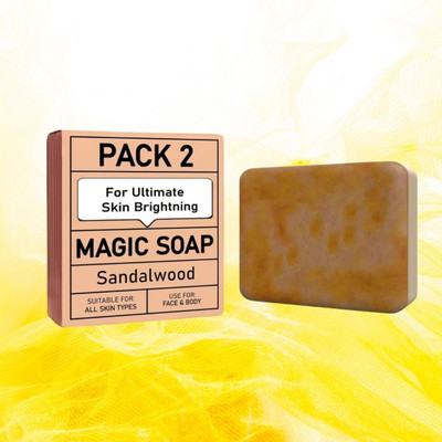 Agonize PACK OF 2 | Saffron Sandal Ayurvedic Soap Ghar Soaps De-Tan Magic, 200g<(2 x 100 g)
