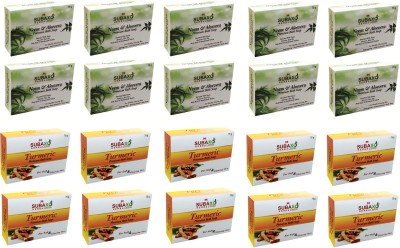 Subaxo Herbal Neem Aloevera 10 Soap & Turmeric Beauty 10 Soap Each 75 G(20 x 75 g)