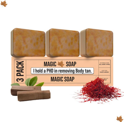 vrusmith Ghar Soap Chandan Kesar Ayurvedic Soap for Face and Body Glow(3 x 33.33 g)