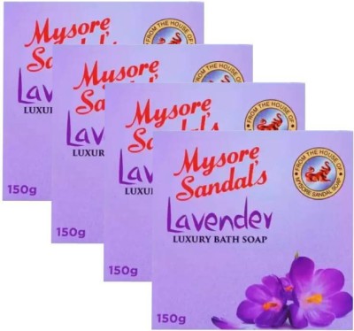 MYSORE SANDAL Lavender Luxury Bath Soaps 150gm Pack of 4(4 x 150 g)