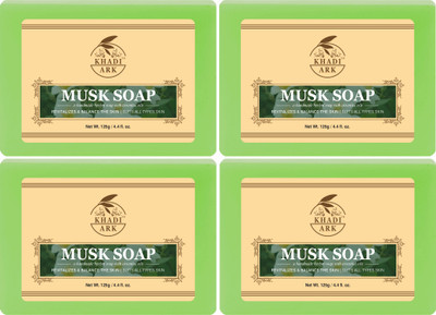 Khadi Ark Natural Musk Bath |Natural |Khadi Soap |(4 x 125 g)
