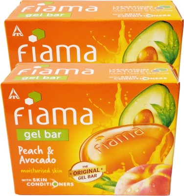 FIAMA Moisturising Gel Bar With Peach And Avodado -125gm Pack Of 2(2 x 125 g)