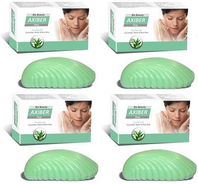 ZEE LAB Axiber Soaps Enriched with Neem, Cucumber & Aloe Vera Pack of 4 (75gm Each)(4 x 75 g)