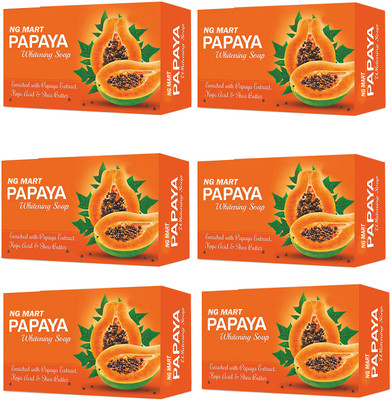 NG MART NG PAPAYA WHITENING SOAP PACK OF - 6(6 x 75 g)