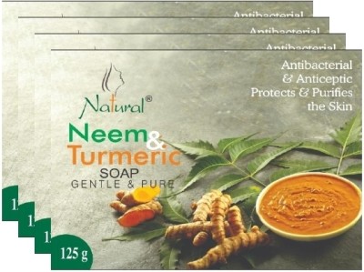 NATURAL Neem & Turmeric Soap 125gm Pack Of 4(4 x 31.25 g)