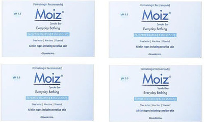 glowderma MOIZ SYNDET BAR FOR GENTLE CLEANSING & MOISTURIZING PACK OF(4 x 75 g)