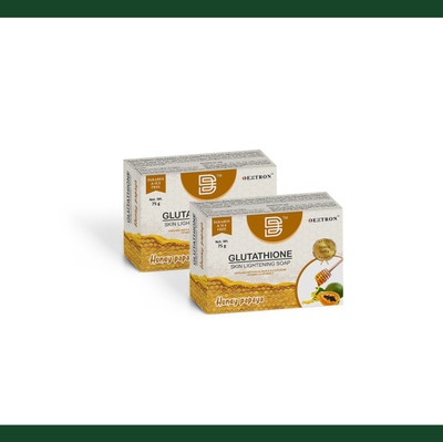DEXTRON Glutathione Skin Lightening Soap with Vitamin C, E & Honey Papaya(2 x 75 g)