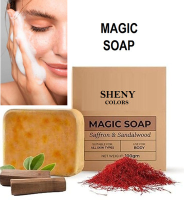SHENY COLORS The Magic Soap Sandal Wood And Saffron for DeTan and Glowing Brightening Skin(150 g)