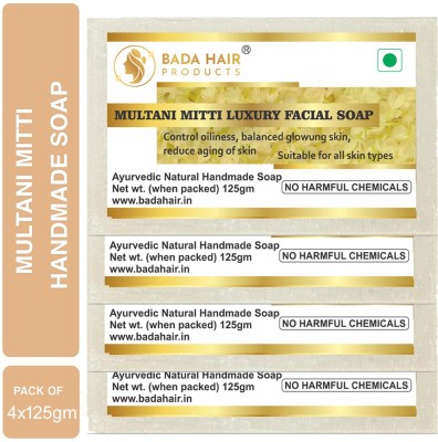 BadaHair Multani Mitti Soap For Smoother Skin (Pack of 4x125gm)(4 x 31.25 g)