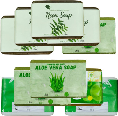 linic HERBAL NEEM SOAP(4), ALOE VERA(3), LEMON(1), GOAT MILK(2)(10 x 100 g)