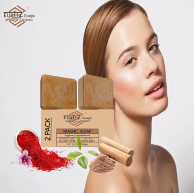 Elatiz Magic Soap Sandalwood and Saffron Soap for Soft, primium quality(2 x 100 g)