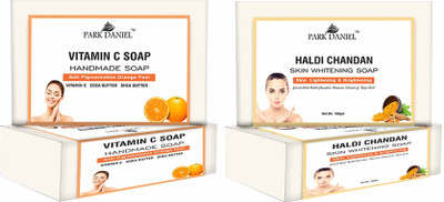 PARK DANIEL Vitamin C & Haldi Chandan Bathing Bar Soap Pack of 2 of 100Gms (200Gms)(2 x 100 g)