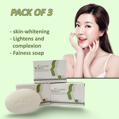 LOXITY Classic White Soap with Aqua and vitamin C for soft and glowing skin(3 x 85 g)