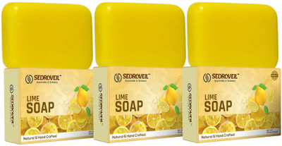 SEDROVEIL Lime Soap Natural & Handcrafted Bathing Bar with Refreshing Lemon Extracts Sap(3 x 95 g)
