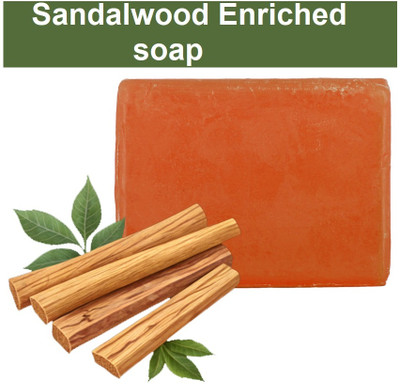 EVERERIN BEST HANDMADE SANDALWOOD ENRICHED NATURAL SOAP(125 g)