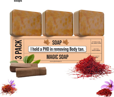 IMPACTSTRONG Herbal Magic Soap – Saffron Glow & DeTan Skin Care Bar(3 x 100 g)