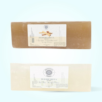 Bodhichitta Ultra Clear Transparent Glycerin & Sandalwood Soap Base Combo for Soap Making(2 x 1000 g)