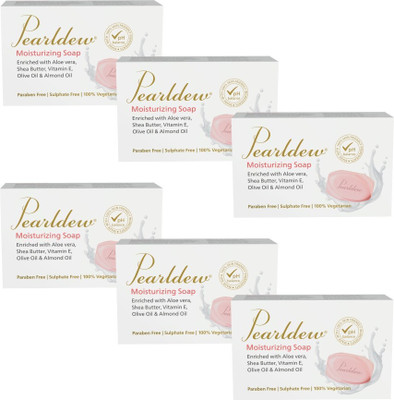 Pearldew Moisturizing Soap 75 gm | Kokum Butter, Aloe Vera, Olive Oil(6 x 75 g)